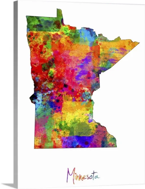 Minnesota Map Canvas Wall Art Print, Map Home Decor