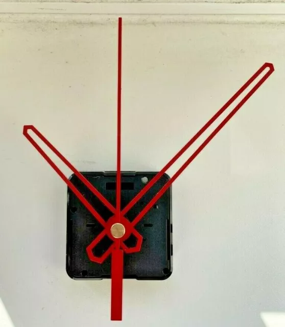 Clock Movement - Red Quartz Sweeping Hands - AA Battery Powered - Mechanism UK