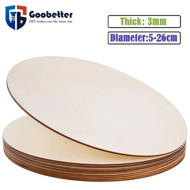 UNFINISHED WOOD BALSA Round Wood Sheets Basswood Thin Craft Wood Board ...