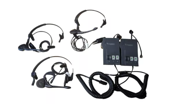 Lot Of 2 Plantronics Vista M22 + Telephone Headset Tested Working Read Descript