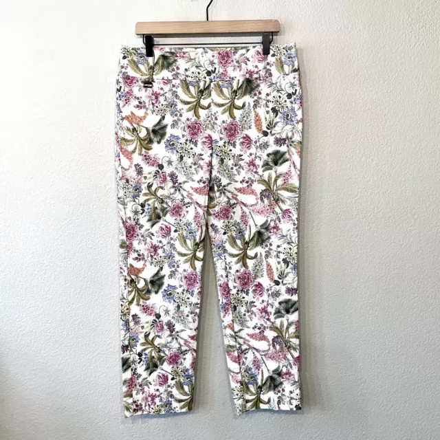 LISETTE L Montreal Women’s 14 Stretch Pull On Floral Palm Tree Print Crop Pants