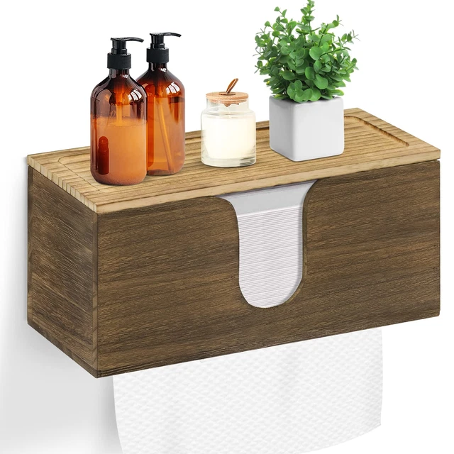 SOLID WOOD PAPER Towel Dispenser Wall Mounted, Folded Paper Towel
