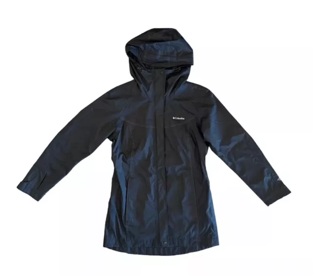 COLUMBIA OMNI TECH Women’s Black Jacket Hooded Waterproof Breathable ...