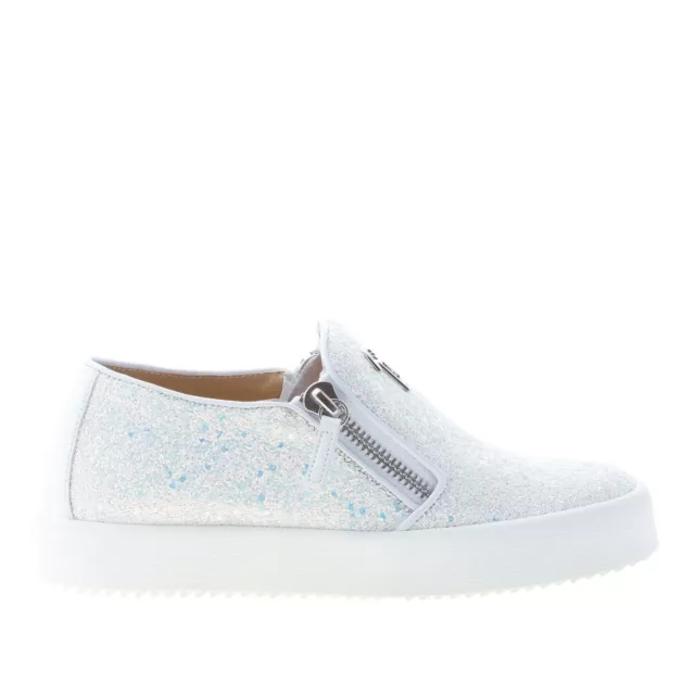 GIUSEPPE ZANOTTI DESIGN chaussures femme White glitter leather May