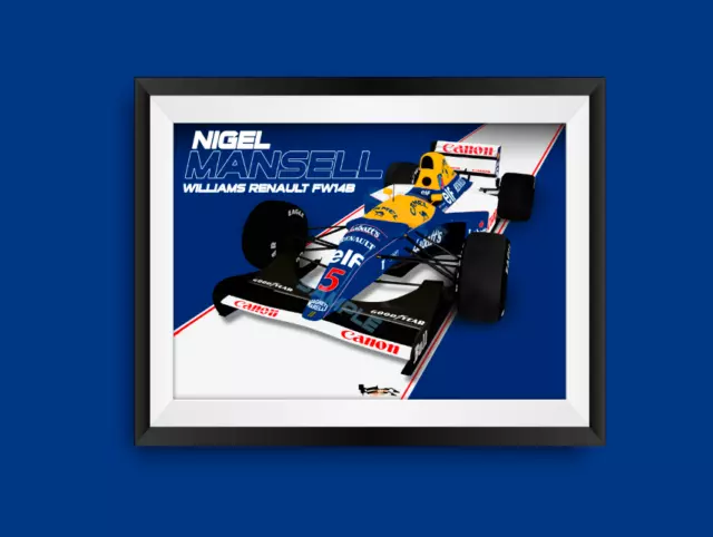 Nigel Mansell Williams FW14B F1 Print - Scuderia GP