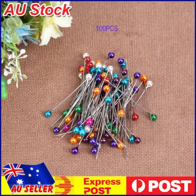 100Pcs/Lot Extra Long Pearl Head Pin 55mm Plastic Metal Sewing Corsage Push  Pins