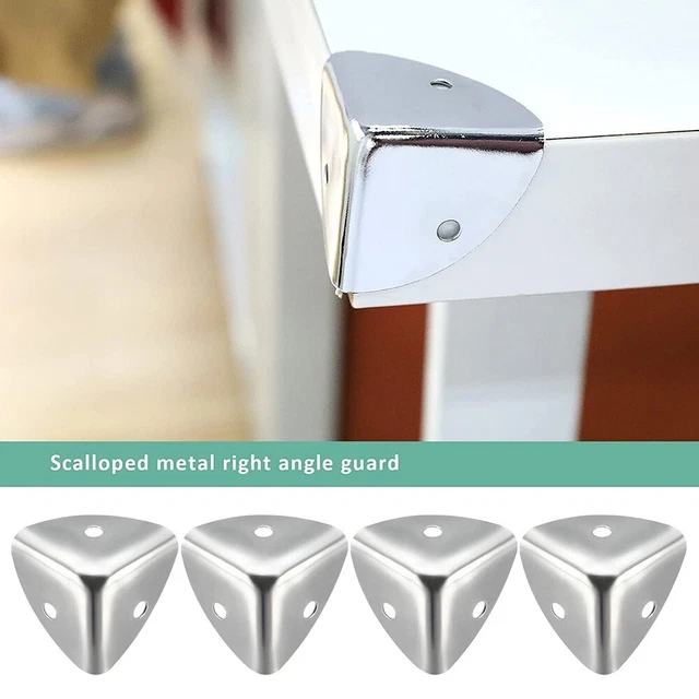 Lot De 12 Protecteurs D'angle En Métal Doré - Pour Coins De Meubles, Boîtes, Tiroirs - Déco Et Anti-chocs
