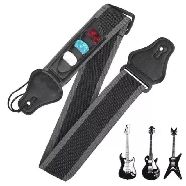 Adjustable Guitar Strap Belt With Picks Pocket For Acoustic Electric Bass