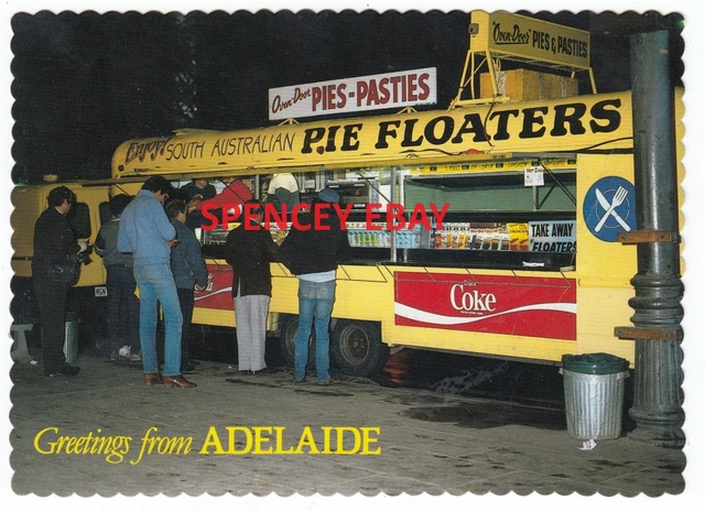 Adelaide Railway Station Pie Cart South AUSTRALIA OLD photo POSTCARD late 1970's
