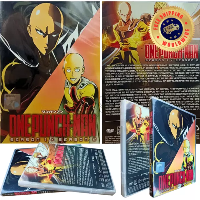 One Punch Man Dublado E Legendado 1ª E 2ª Temporadas Em Dvd