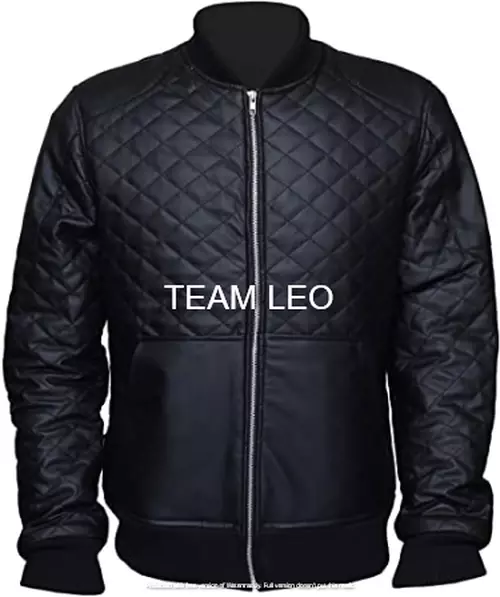 Jacket Genuine Men's Leather Lambskin Semi Quilted Biker Black Bomber Jacket