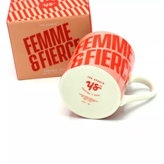 LUSTIGE TASSE ""FEMME & FIERCE"" 380 ml Neu Geschenkverpackung Ja Studio Keramikbecher 2