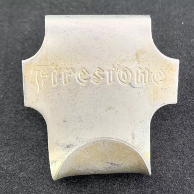 Vintage Firestone Metal Advertising Car Window Hanger Coat Hook Tires Automobile