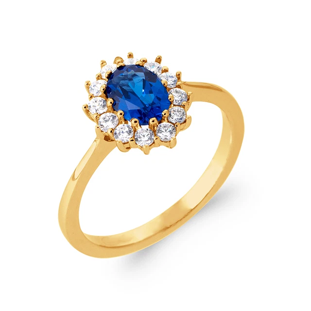 Bague Marquise En Rubis Et Diamants Cz, Plaqué Or 18K - Taille Ajustable 50-62