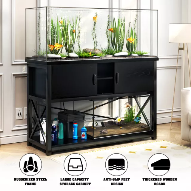 55-75Gallon Aquarium Stand Cabinet with Power Charging Station Fish Tank Stand