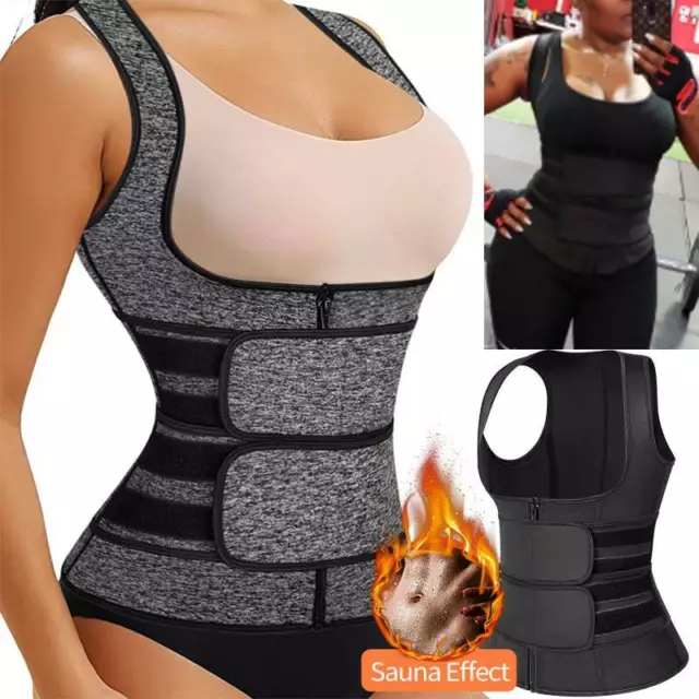 Womens Sweat Body Shaper Shapewear Waist Trainer Slim Cincher Corset Sauna Vest