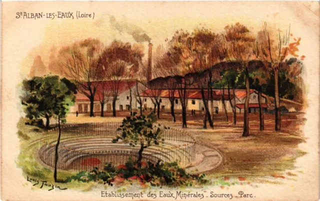 CPA St-ALBAN-les-EAU-Establishment of Mineral Waters-Sources-Park (166082)