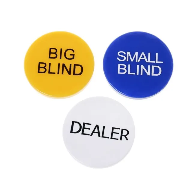 Set of 3 Pieces Dealer Puck Buttons Casino Hold‘em Dealer Accessory