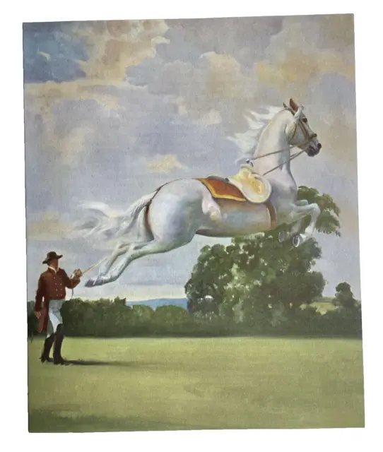 WESLEY DENNIS Book Print Illustration Lipizzaner Horse Dressage Girls Room Vtg