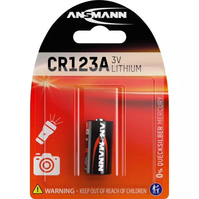 Ansmann 5020012 Lithium Photobatterie 3V CR123A, 1er Blister (5020012)