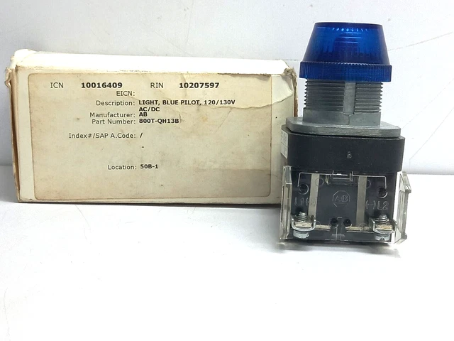Allen Bradley 800T-QH13B Ser U Pilot Light Full Voltage W/High Visibility LED 13