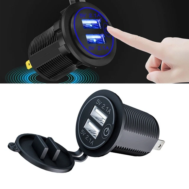 Adattatore di alimentazione ricarica rapida con doppie porte USB per auto con efficienza