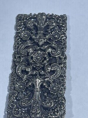 Vintage Sterling Silver Art Nouveau Repousse Flower Pin Brooch 39.8 grams