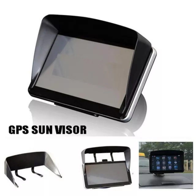 Universal PU Leather Sun Shade Glare Visor Shield for Car GPS Navigator 5 inch