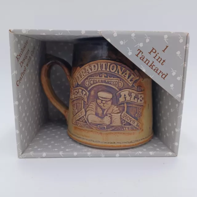 STONEBRIDGE Pottery Traditional Real Ale 1 Pint Tankard Mug Embossed New w/Box