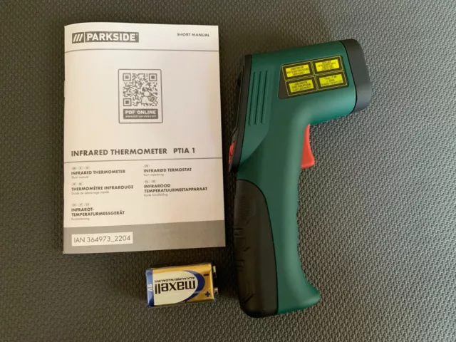 Parkside Infrared Thermometer fast surface temperature measurement
