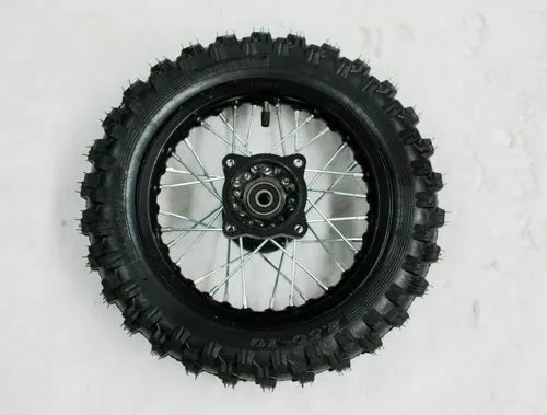 BLACK 2.50 - 10 10" Inch Front Wheel Rim + Knobby Tyre Tire PIT PRO Dirt Bike