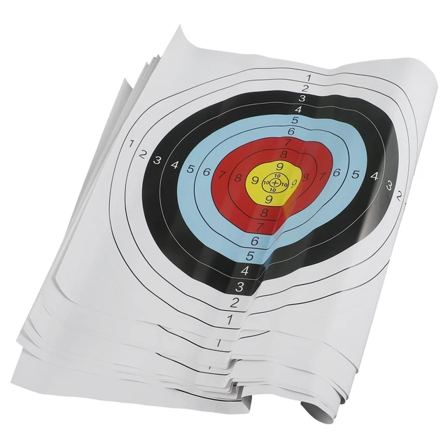 30 Bersagli Di Carta Per Tiro Con L'Arco | Formato 39,9x39,9 Cm | Sagome Con 10 Anelli E 5 Colori | Per Pratica Caccia, Cortile, Fucili Ad Aria Compressa E Pistole - 2