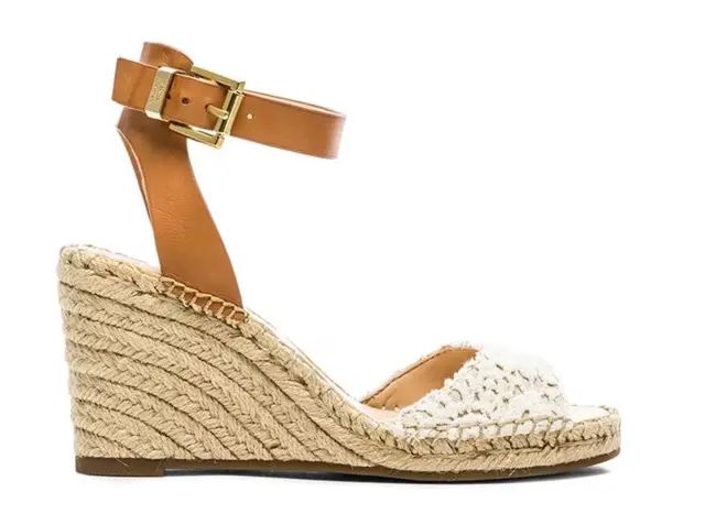 8.5 Vince Camuto Wedge Sandal Tagger Natural Lace Jute Leather Ankle espadrille