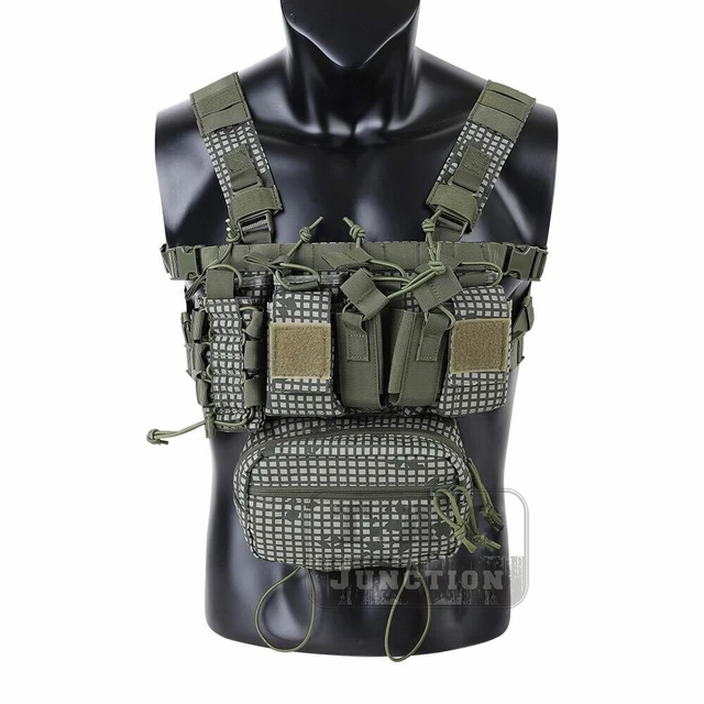TACTICAL D3CR CHEST Rig Airsoft Combat Vest With Dangler Pouch Desert ...