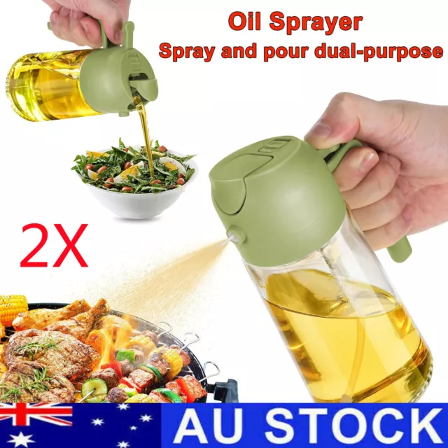 2PCS 2 In 1 Oil Sprayer Dispenser Cooking Baking BBQ Spray Bottle Kitchen Tool