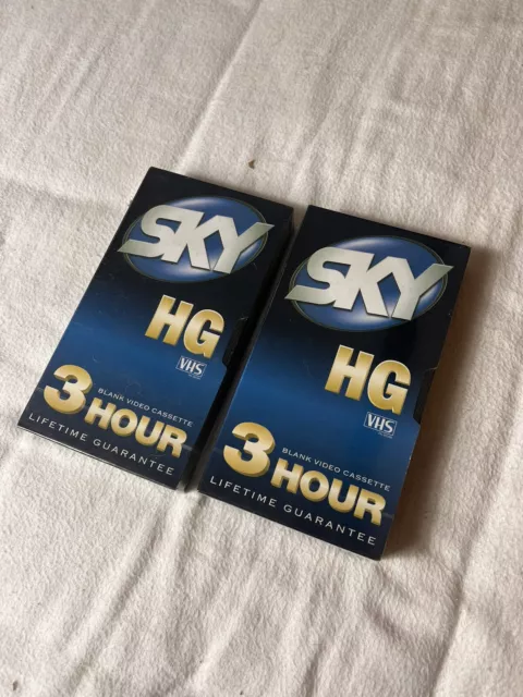 2 cintas de video en blanco de 3 horas selladas Sky HG VHS alto grado 180 min