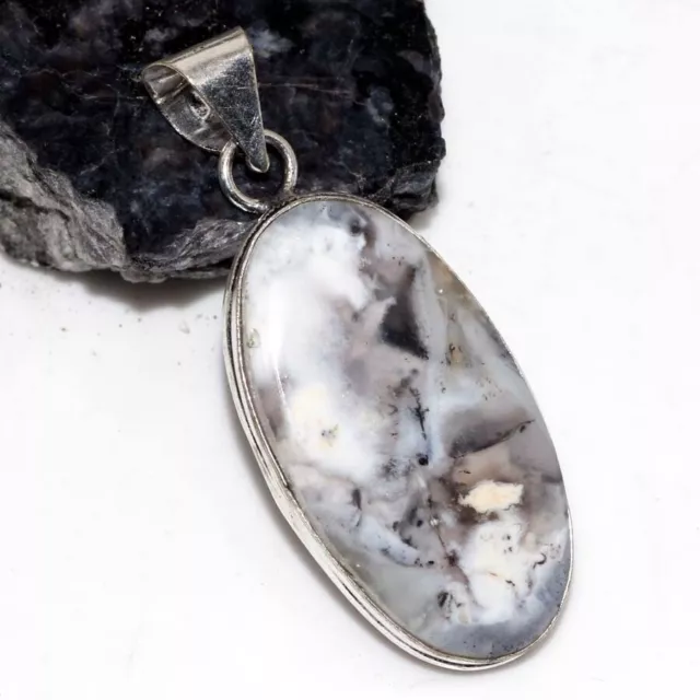 Dendritisch Opal 925 Versilbert Edelstein Handmade Anhänger 2 " Stilvoll Schmuck