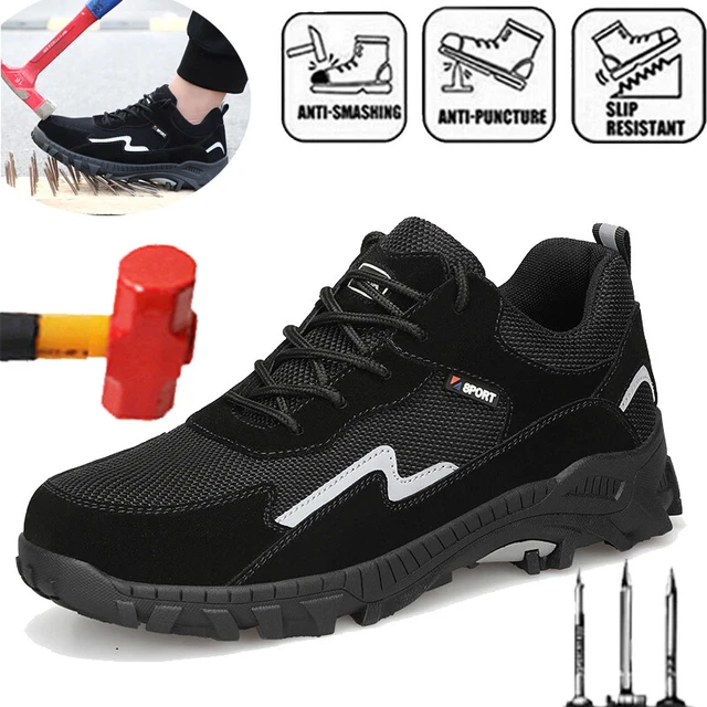 Nasonberg Men's Steel Toe Work Safety Shoes - Indestructible Sneakers - Size 10 US