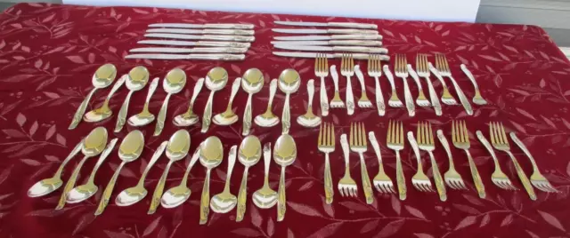 1957 Rogers Bros Exquisite Silver Plate Flatware/Service For 12