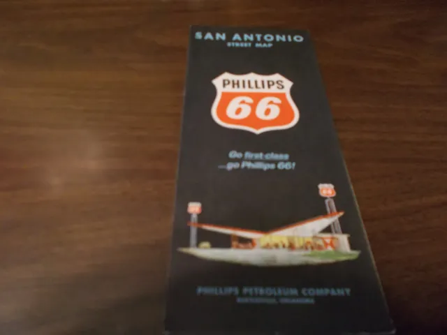 1964 Phillips 66 San Antonio Vintage Road Map