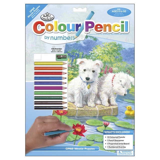 Kit lápiz de color por número 8,75""X11,75"" - Westie Pups -CPBNK-8