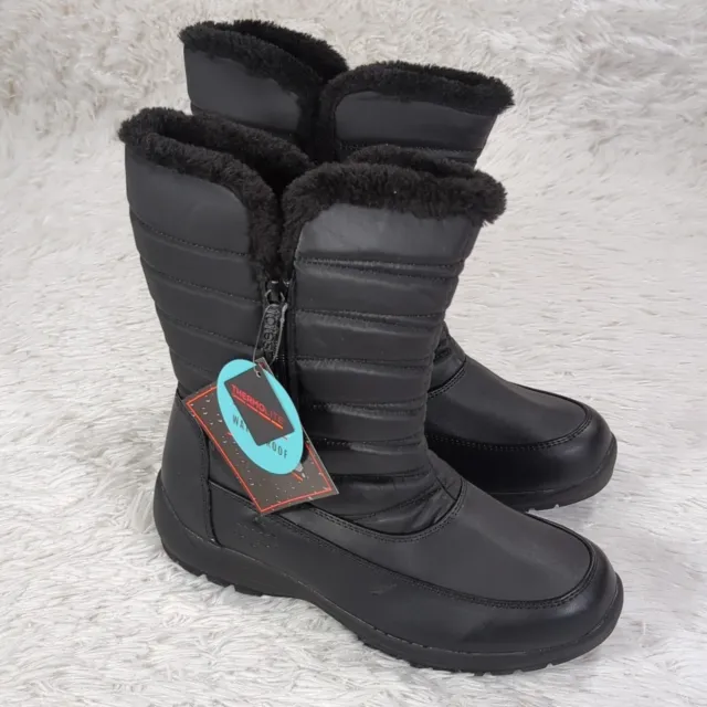 Women's totes Jennifer Waterproof Slip-on Zip-up Snow Boots Black Size 9