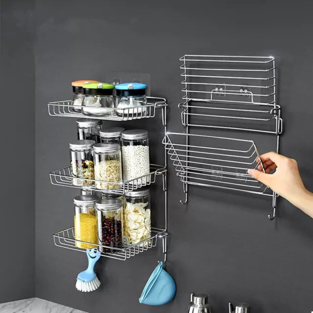 Kitchen Shower Rack Shelf Foldable Bathroom  Storage Organiser Accessory
