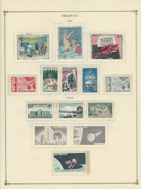 france 1965 stamps page mounted mint & used ref 17491