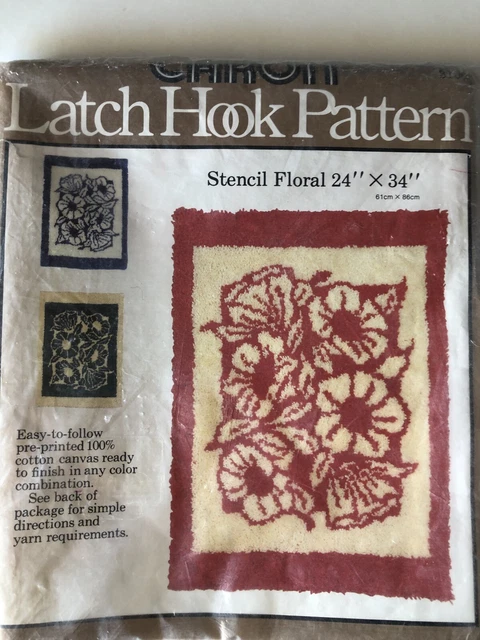 Plantilla de gancho floral de carón 24"" X 34"" patrón de gancho - solo patrón y lienzo