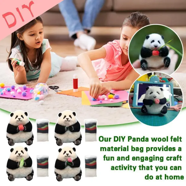 Panda Needle Felting Kit for Wool Animal DIY Beginners Favorite GXj Hot Y8