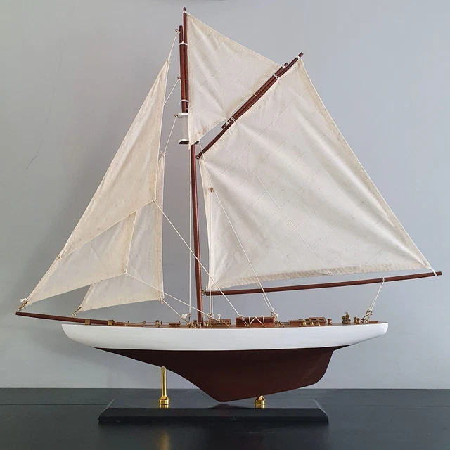Sail Model WOODEN MODEL BOAT Colombia Yacht Sail 60cmL 60cmH £59.00 - PicClick UK