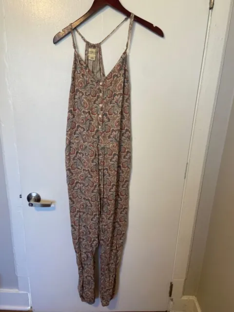 Denim & Supply Ralph Lauren Paisley Button Down Jumpsuit Romper Size Small