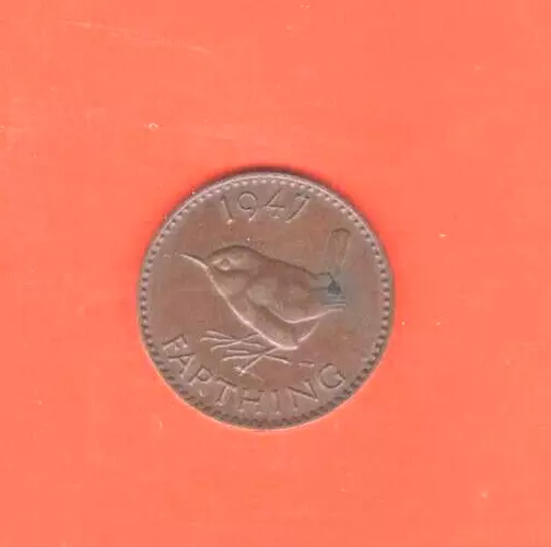 1947  Great Britain 1 Farthing Coin In Extremely Fine Condtion Uncleaned Exact