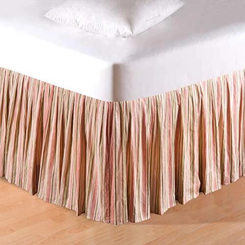 Volante de polvo completo C&F Home a rayas rosa y salvia